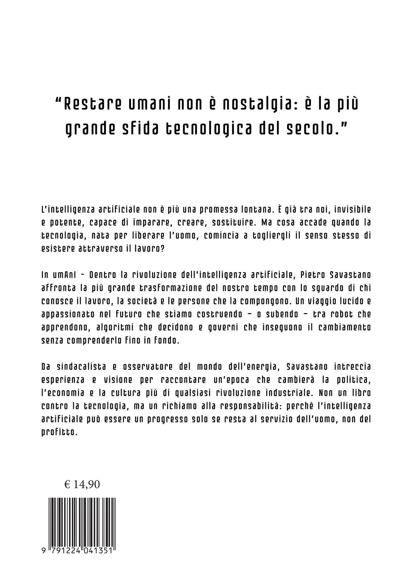 Quarta di copertina umAnI